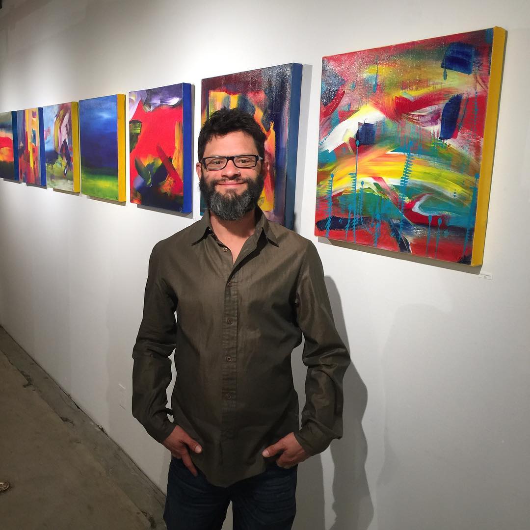 Emerging abstract artist - Nestor Toro at one of his many show events