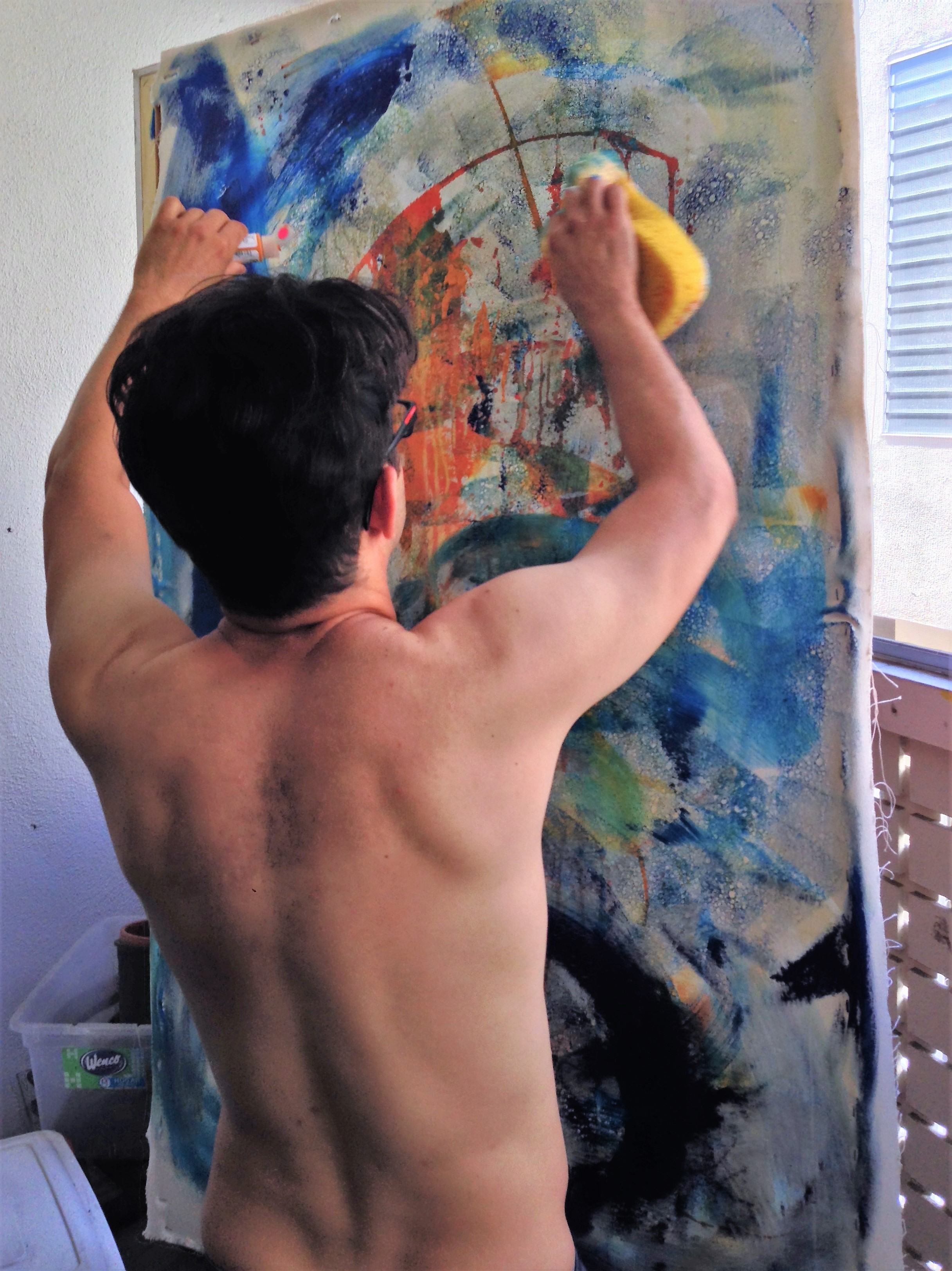 Los Angeles abstract artist - Nestor Toro in his West Hollywood studio