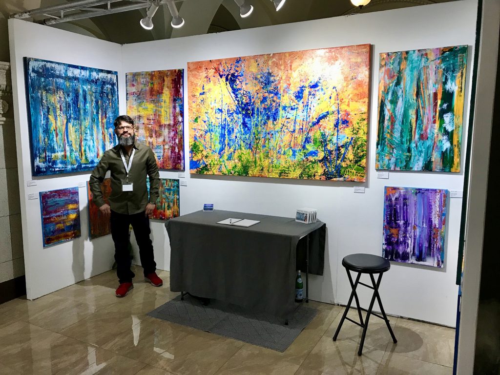 Here is Nestor Toro at The Other Art Fair sponsored by Saatchi art in Los Angeles March 15 to 18th 2018
